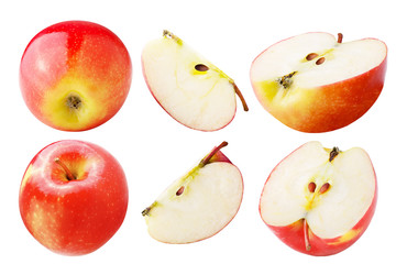 Set of freshly apples isolated on white