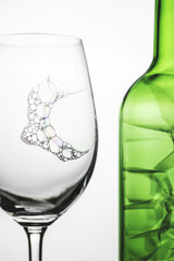 Bubbles in a glass and a bottle