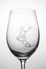 Wine glass with bubbles