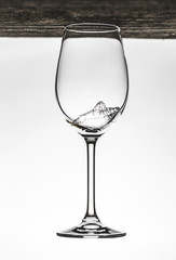 Wine glass with bubbles