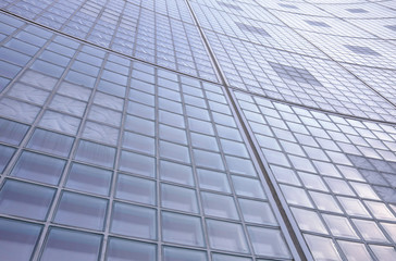 Glass brick wall pattern exterior of a tall building