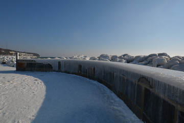 Eiszeit auf Rügen - Mole Sassnitz
