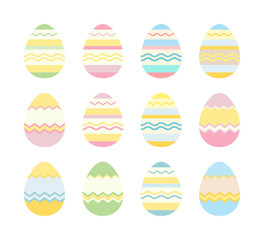 Easter eggs set isolated on white