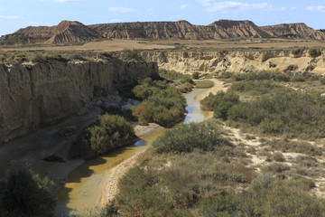 Landscape in Bardenas desert in Spain