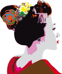 Vector illustration of japanese geisha