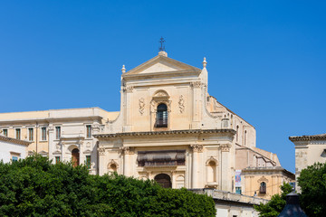 Fototapeta na wymiar View of the church of Santissimo Salvatore in Noto, Sicily