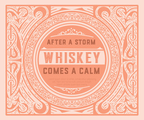 Old  label design for Whiskey and Wine label, Restaurant banner, Beer label.