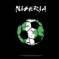 Flag of Nigeria as an abstract soccer ball