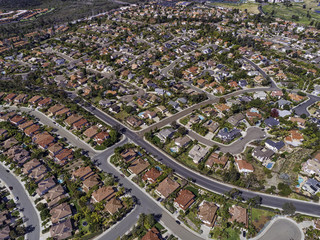 Suburbia - This is an aerial view of homes on North  County San Diego (La Costa), California, USA