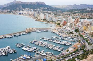 View to ort of Calpe town from Ifach mountain