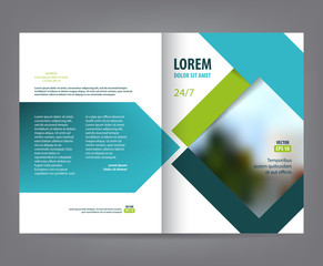 Vector empty bi-fold brochure print template design newsletter booklet layout