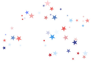 American Patriotic Deign, Vector Blue, Red, White Stars Confetti. Labor, Independence, Memorial Day, 4th of July Election Frame. American Patriotic Design, UK, Australia Freedom Falling Stars Texture.
