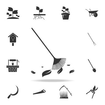 rake for leaves icon. Detailed set of garden tools and agriculture icons. Premium quality graphic design. One of the collection icons for websites, web design, mobile app
