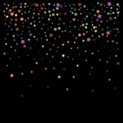 Fototapeta na wymiar Glitter Vector Falling Stars Pattern. Carnival Festival Confetti Celebration Border. Christmas, New Year, Birthday, Music Firework. Modern Gift Voucher Glitter Vector Falling Stars Pattern.