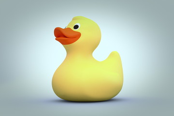 Yellow rubber duck 3d render