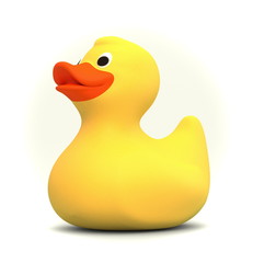 Yellow rubber duck 3d render