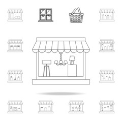 Naklejka premium electrical shop icon. Detailed set of shops and hypermarket icons. Premium quality graphic design. One of the collection icons for websites, web design, mobile app