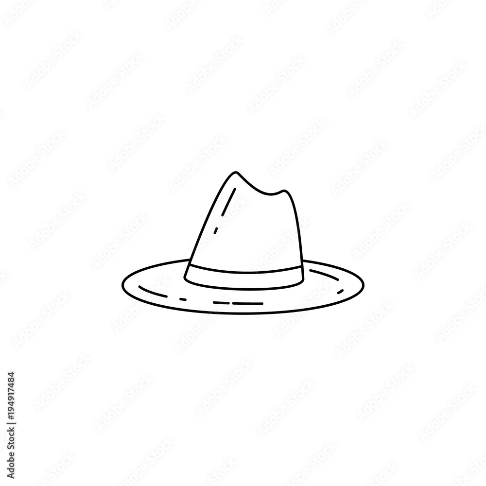 Poster scout hat icon. element of camping and outdoor recreation for mobile concept and web apps. thin line