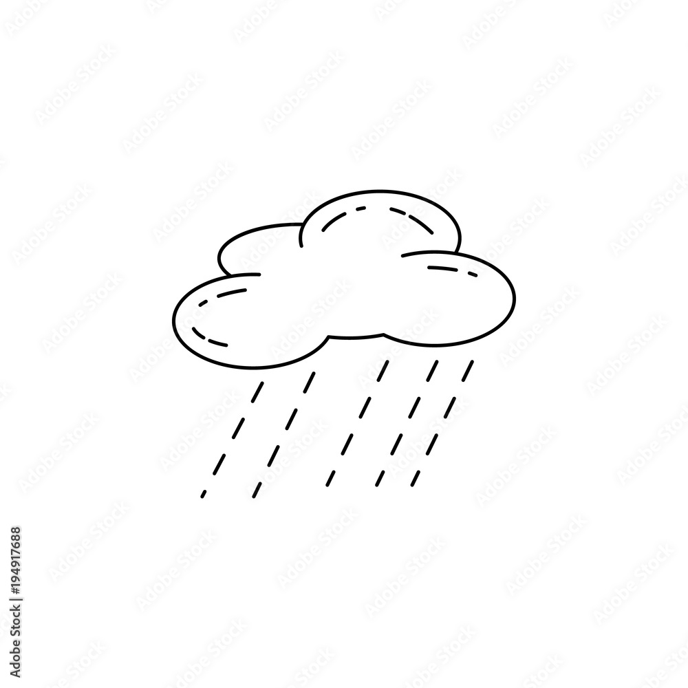 Poster cloud of rain icon. element of camping and outdoor recreation for mobile concept and web apps. thin 