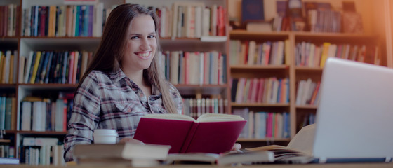 Portrait of smiling female student