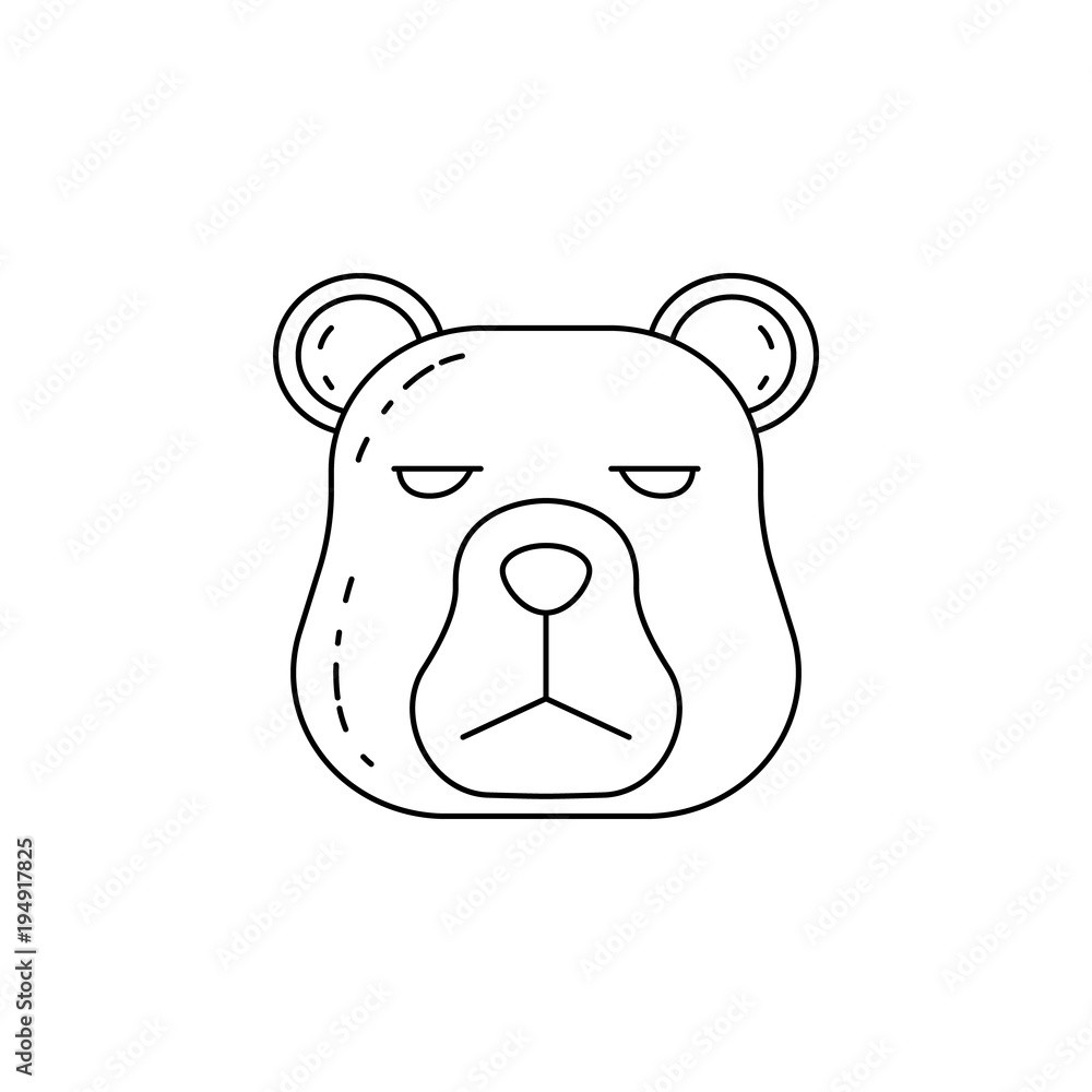 Poster the head of a bear icon. element of camping and outdoor recreation for mobile concept and web apps. 