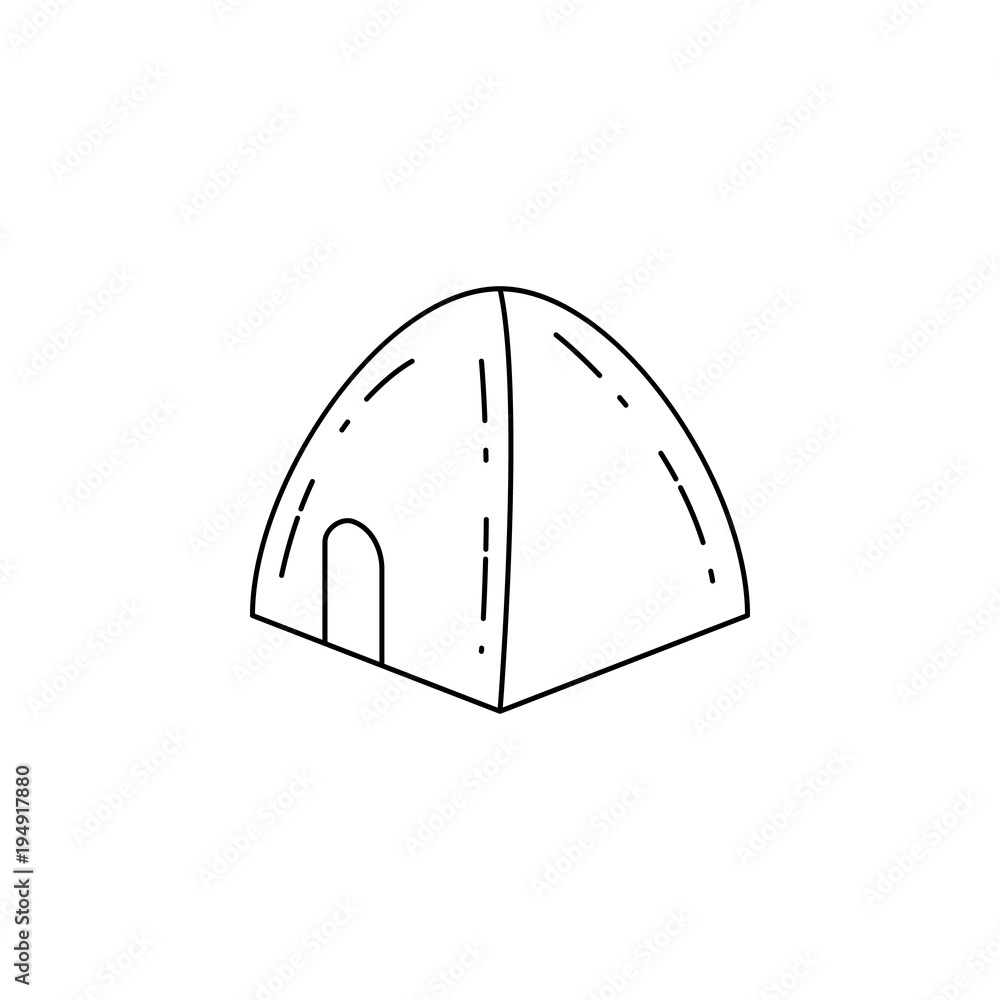 Aufkleber tent icon. element of camping and outdoor recreation for mobile concept and web apps. thin line icon