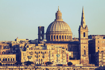 Fototapeta na wymiar Valletta, Malta cityscape background