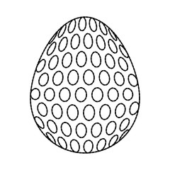 uncolored easter egg  with  dots sticker   vector illustration