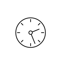 clock round timer line vector black icon