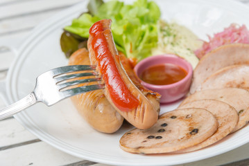 sausage delicious fast food