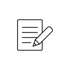 contract with pencil line vector black icon