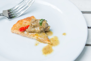 Roti and curry beef delicious food..