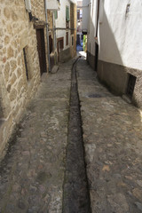 Street in the old village of Candelario in Spain. 