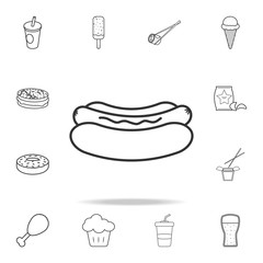 Hot dog line icon. Detailed set of fast food icons. Premium quality graphic design. One of the collection icons for websites, web design, mobile app