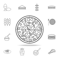 advertising pizza line icon. Detailed set of fast food icons. Premium quality graphic design. One of the collection icons for websites, web design, mobile app