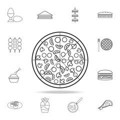 advertising pizza line icon. Detailed set of fast food icons. Premium quality graphic design. One of the collection icons for websites, web design, mobile app