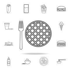 pie with folk line icon. Detailed set of fast food icons. Premium quality graphic design. One of the collection icons for websites, web design, mobile app