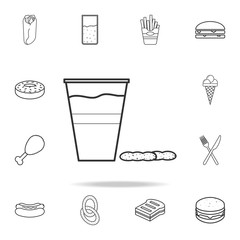 beer in plastic glass and nuts icon. Detailed set of fast food icons. Premium quality graphic design. One of the collection icons for websites, web design, mobile app