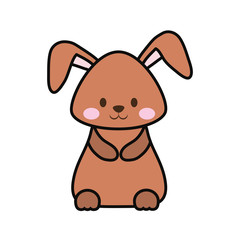 easter brown rabbit   over white background vector illustration