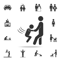 parents with a swinging child icon. Detailed set of family icons. Premium quality graphic design. One of the collection icons for websites, web design, mobile appfamily