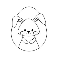 uncolored silhouette of rabbit over white background   vector illustration