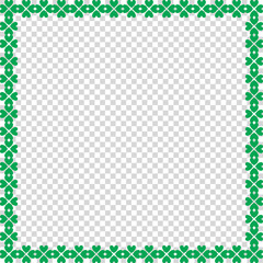 Saint Patricks Day  border with clover on transparent background
