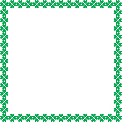 Saint Patricks Day elegant border with shamrocks on white backgr