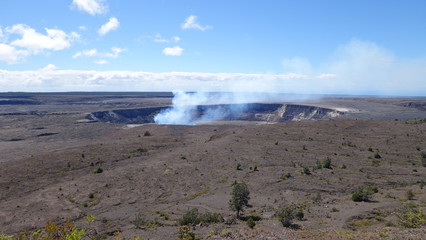 The overview of Kilauea crater, Volcanoes National Park, Big Island Hawaii (HI, USA) 