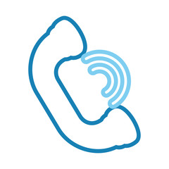 phone handset over white background colorful design vector illustration