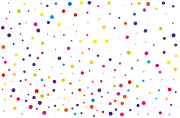 Festival pattern with color round glitter, confetti. Random, chaotic polka dot. Bright background Vector illustration. 