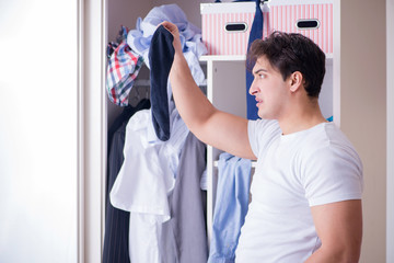 Man helpless with dirty clothing after separating from wife