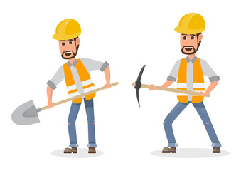 architect, foreman, engineering construction worker in different character
