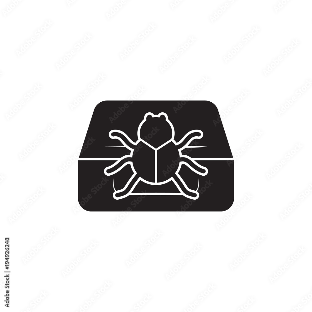 Poster bug on the computer icon. elements of cyber security icon. premium quality graphic design. signs and