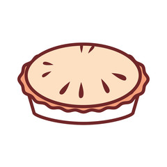 flat line  colored cake  over white background vector illustration
